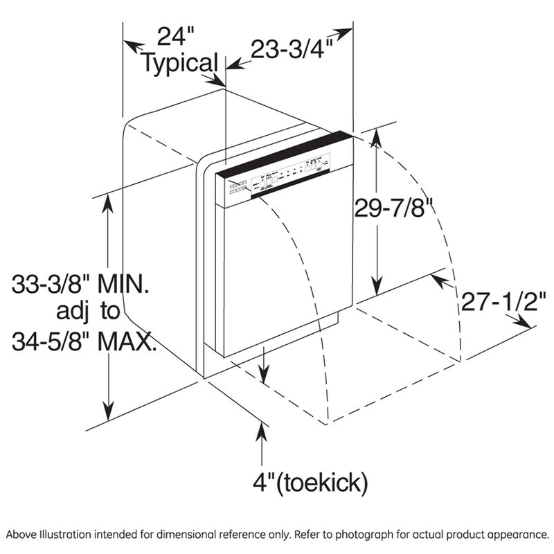 GE 24 in. Front Control Flush-Mount Dishwasher with 59 dBa Sound Level, Dry Boost & Pocket Handle - White, White, hires