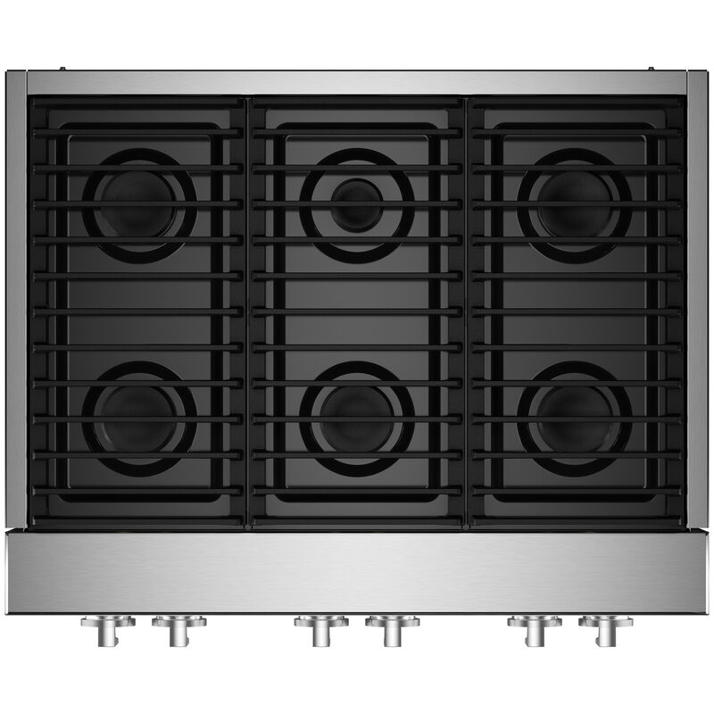 JennAir Noir 36 in. 6-Burner Natural Gas Rangetop with Simmer Burner & Power Burner - Stainless Steel, , hires