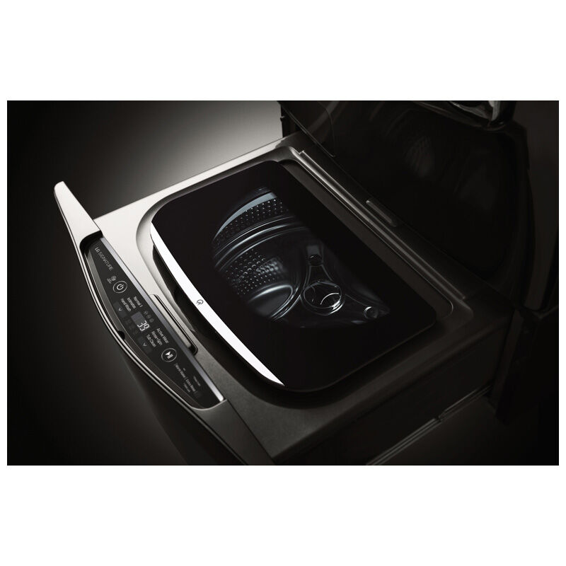 LG Signature 29" 1.0 Cu. Ft. TWINWash Compatible Pedestal Washer - Black StainlessSteel, , hires