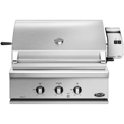 DCS Series 7 30 in. 3-Burner Built-In/Freestanding Natural Gas Grill with Rotisserie& Smoke Box - Stainless Steel | BH130RN