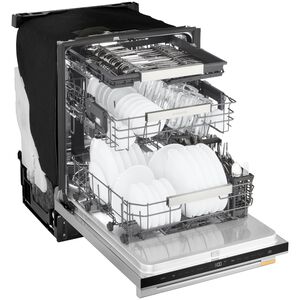 LG SIGNATURE 24 in. Top Control Flush-Mount Smart Dishwasher with 39 dBA Sound Level, 3rd-Rack & Dynamic Heat Dry with AOD - PrintProof Stainless Steel, , hires