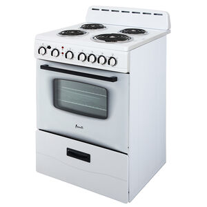 Avanti 24 in. 2.6 cu. ft. Oven Freestanding Electric Range with 4 Coil Burners - White, , hires