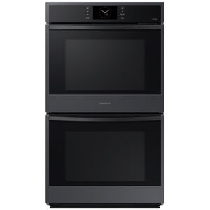 Samsung 30 in. 10.2 cu. ft. Electric Smart Double Wall Oven with Dual Convection & Steam Clean - Matte Black, , hires