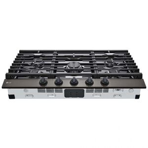 LG 36 in. 5-Burner Natural Gas Cooktop with Simmer Burner & Power Burner - Black Stainless, Black Stainless, hires