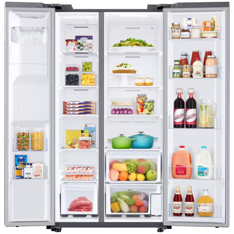 Samsung 36 in. 27.4 cu. ft. Side by Side Refrigerator with Ice & Water Dispenser - Stainless Steel, Stainless Steel, hires