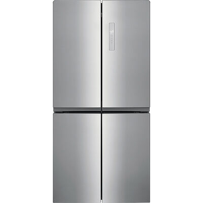 Frigidaire 33 in. 17.4 cu. ft. Counter Depth 4-Door French Door Refrigerator - Brushed Steel | FRQG1721AV