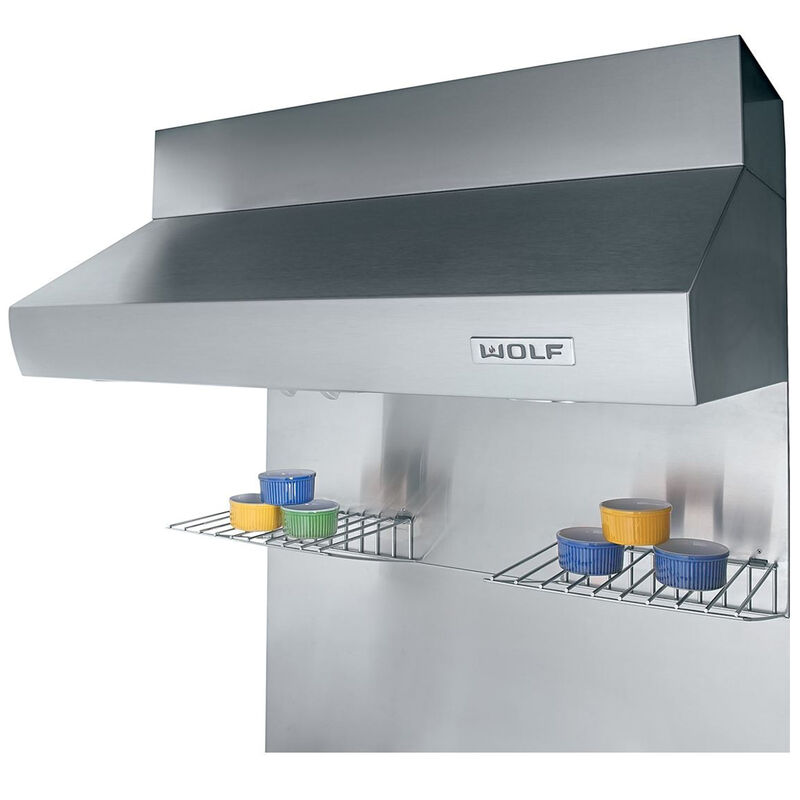 Wolf Backsplash with Warming Racks for Range Hood P.C. Richard & Son