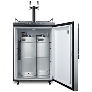 Summit 24 in. 5.6 cu. ft. Beer Dispenser with 2 Taps, Digital Controls & Digital Thermostat - Stainless Steel, , hires