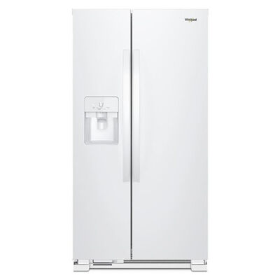 Whirlpool 33 in. 21.4 cu. ft. Side-by-Side Refrigerator with Water Dispenser - White | WRS321SDHW