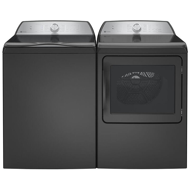 GE Profile 27 in. 7.4 cu. ft. Front Loading Gas Dryer with 10 Programs, Sanitize Cycle & Wrinkle Care - Diamond Grey, Diamond Grey, hires
