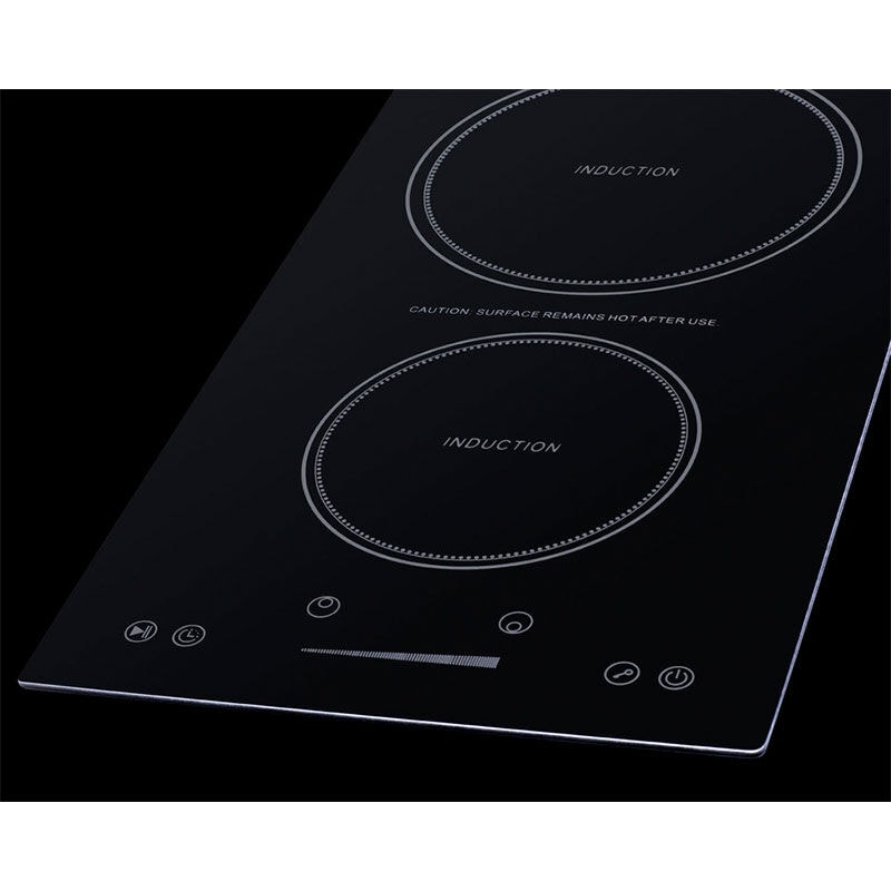 Summit 12 in. 2-Burner Induction Cooktop with Simmer Burner - Black, , hires
