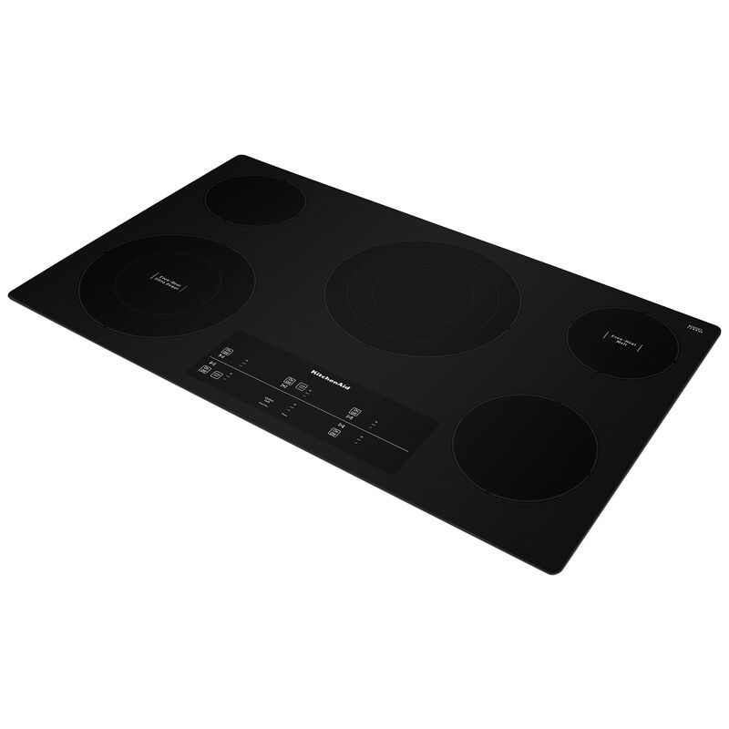 KitchenAid 36 in. 5-Burner Electric Cooktop with Simmer Burner & Power Burner - Black, , hires