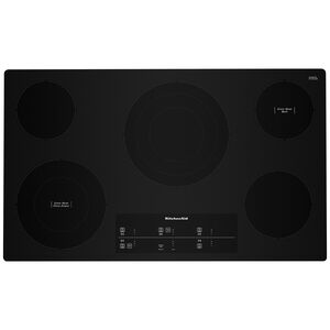 KitchenAid 36 in. 5-Burner Electric Cooktop with Even-Heat Ultra Power Element & Simmer Burner - Black, , hires