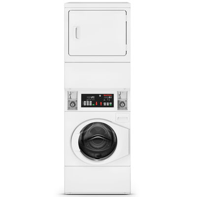Speed Queen SV6 27 in. 3.4 cu. ft. Gas Commercial Front Load Laundry Center - White | SV6000WG