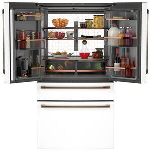 Cafe 36 in. 28.7 cu. ft. Smart 4-Door French Door Refrigerator with Internal Water Dispenser - Matte White, , hires