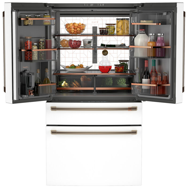 Cafe 36 in. 28.7 cu. ft. Smart 4-Door French Door Refrigerator with Internal Water Dispenser - Matte White, , hires