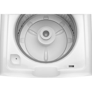 GE 27 in. 4.3 cu. ft. Top Load Washer with Stainless Steel Basket, Cold Plus, Water Level Control , True Dual-Action Agitator & Sanitize with Oxi - White, , hires