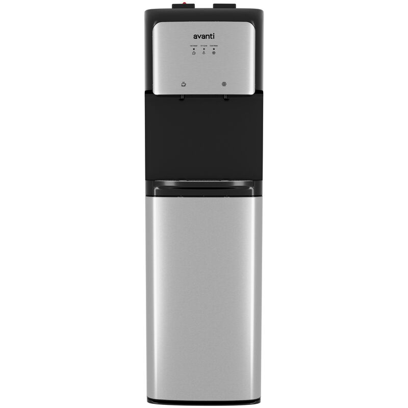 Avanti 12 in. Freestanding Hot & Cold Water Dispenser with Child Safety Guard - Stainless Steel with Black Cabinet, , hires