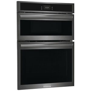 Frigidaire Gallery 30 in. 7 cu. ft. Steam Electric Microwave/Wall Oven Combo with True European Convection - Black Stainless, Black Stainless, hires
