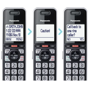 Panasonic Cordless Phone with Advanced Call Block, One-Ring Scam Alert, and 2-Way Recording with Answering Machine, 3 Handsets - Black, , hires