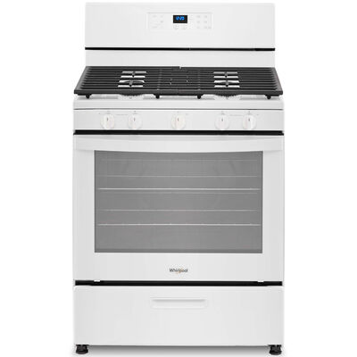 Whirlpool 30 in. 5.1 cu. ft. Oven Freestanding Gas Range with 5 Sealed Burners - White | WFG505M0MW