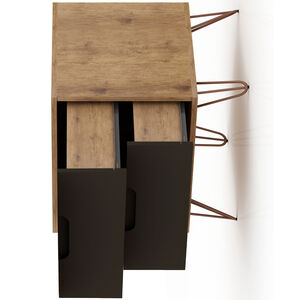 Manhattan Comfort Rockefeller Mid-Century Modern 2-Drawer Nightstand - Textured Gray, Gray, hires