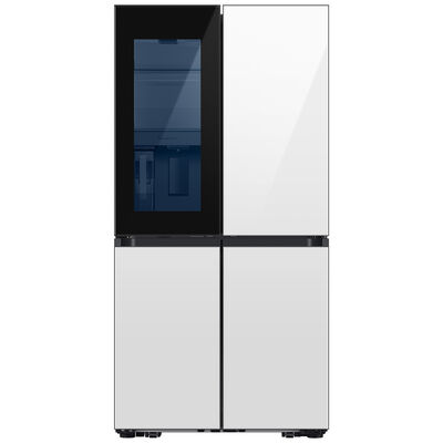Samsung Bespoke 36 in. 28.6 cu. ft. Smart 4-Door Flex French Door Refrigerator with Beverage Center & Internal Water Dispenser - White Glass | RF29DB970012