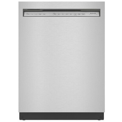 KitchenAid 24 in. Built-In Dishwasher with Front Control , 47 dBA Sound Level, 12 Place Settings, 5 Wash Cycles & Sanitize Cycle - Stainless Steel | KDFE104KPS