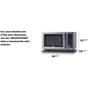 Summit 19 in. 0.9 cu. ft. 1000W Countertop Commercial Microwave - Stainless Steel, , hires