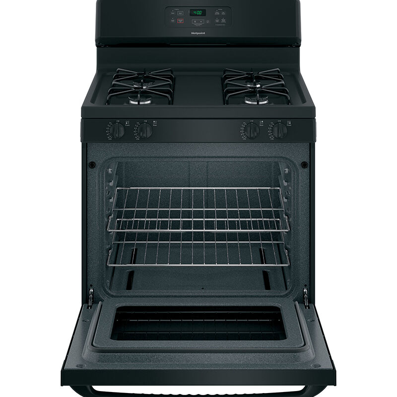 Hotpoint 30 in. 4.8 cu. ft. Oven Freestanding Gas Range with 4 Sealed Burners - Black, , hires