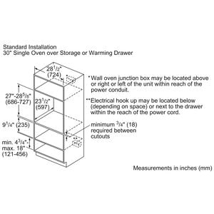 Bosch 500 Series 30 in. 4.6 cu. ft. Electric Single Wall Oven - Stainless Steel, , hires