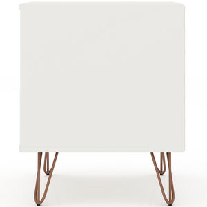 Manhattan Comfort Rockefeller Mid-Century Modern 1-Drawer Nightstand White, White, hires