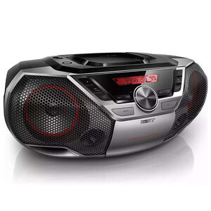 Philips Single CD Soundmachine Bluetooth NFC USB Ready Boombox with Remote - Silver, , hires