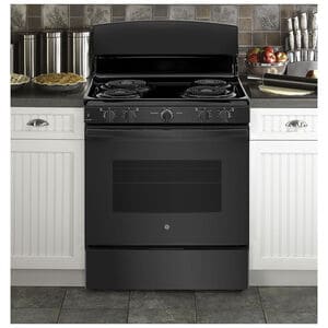 GE 30 in. 5 cu. ft. Electric Range with Coil Burners - Black, Black, hires