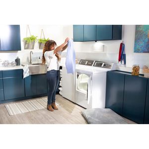 Speed Queen DR7 27 in. 7.0 cu. ft. Gas Dryer with Pet Plus Cycle, Sensor Dry, Sanitize & Steam Cycle - White, White, hires