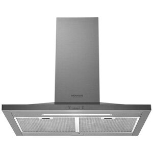 Signature Kitchen Suite 36 in. Chimney Style Smart Range Hood with 5 Speed Settings, 600 CFM & 1 LED Light - Stainless Steel, , hires