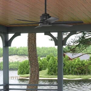 Hunter Kennicott 52 In. Indoor /Outdoor Ceiling Fan with Wall Control - Matte Black, , hires