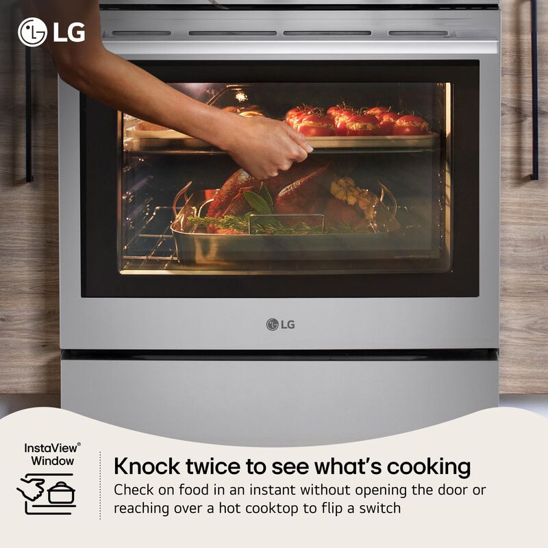 LG 30 in. 6.3 cu. ft. Smart Air-Fry True European Convection Slide-In Gas Range with 5 Sealed Burners & Griddle - PrintProof Stainless Steel, , hires
