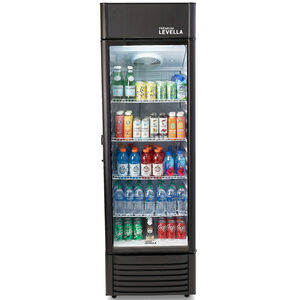 Premium Levella 24 in. 12.5 cu. ft. Beverage Center with Adjustable Shelves & Customizable Lightbox - Black, , hires