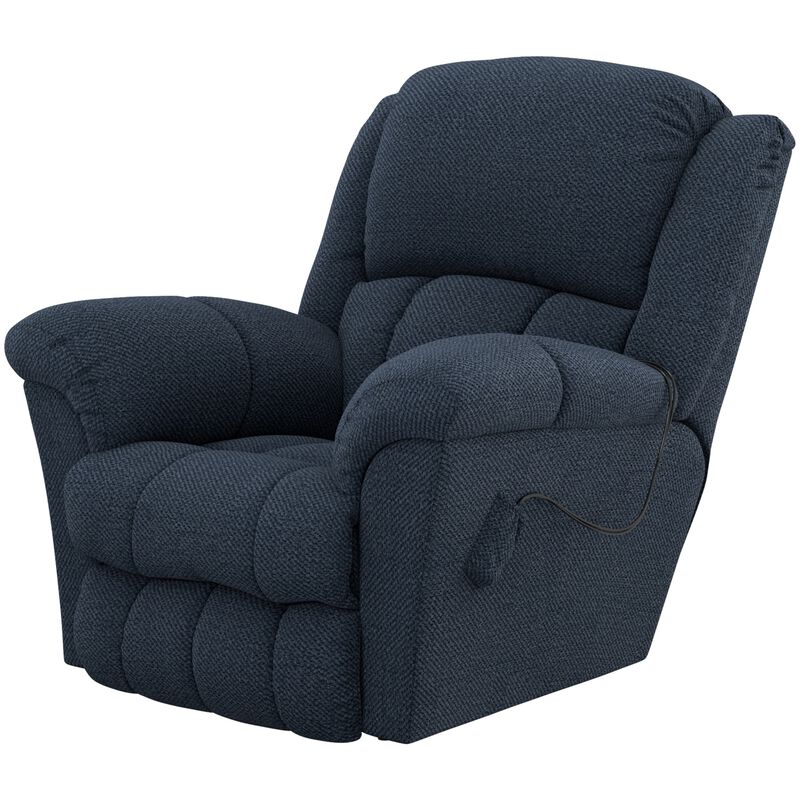 Catnapper Blarney Power Wall Hugger Recliner with Heat & Massage - Navy, Navy, hires