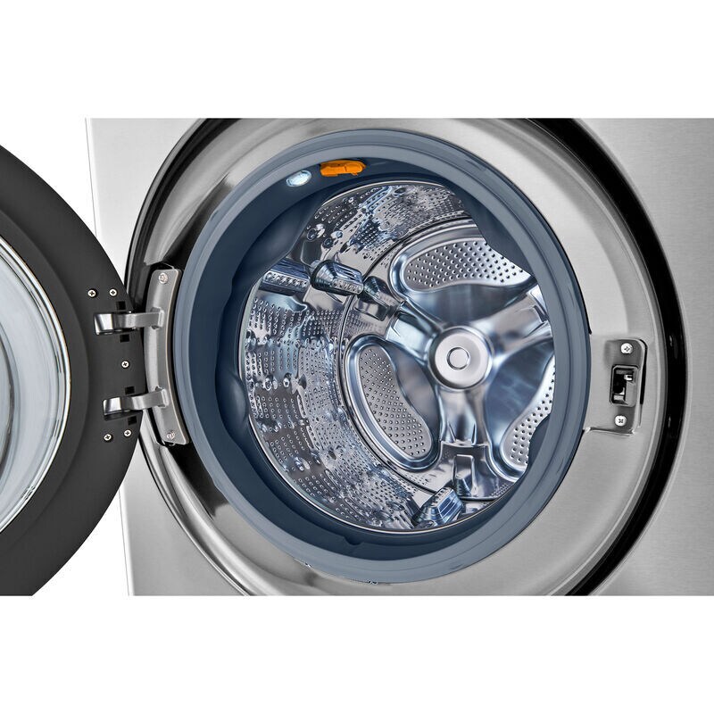 LG 27 in. 5.0 cu. ft. Smart Electric Front Load WashTower with AI Sensor Dry, TurboSteam, Allergiene Cycle, ezDispense, AI DD 2.0 Advanced Washing, Sensor Dry, Sanitize & Steam Cycle - Noble Steel, Noble Steel, hires