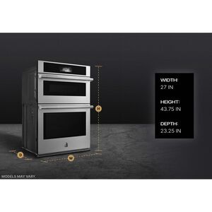 JennAir Rise 27 in. 5.7 cu. ft. Smart Speed/Steam Electric Microwave/Wall Oven Combo with True European Convection & Sensor Cooking - Stainless Steel, , hires