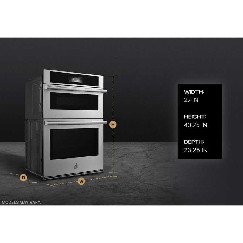 JennAir Rise 27 in. 5.7 cu. ft. Smart Speed/Steam Electric Microwave/Wall Oven Combo with True European Convection & Sensor Cooking - Stainless Steel, , hires