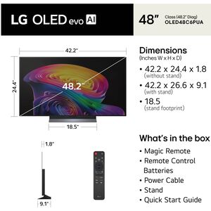 LG - 48" Class C6 Series OLED evo AI 4K UHD Smart webOS TV, , hires