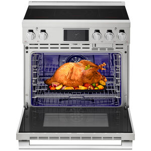 SKS 36 in. 6.3 cu. ft. Smart Air-Fry Standard Convection Steam Electric Range with 5 Induction Burners - Stainless Steel, , hires