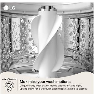 LG 27 in. 5.3 cu. ft. Smart Top Load Washer with Agitator, TurboWash3D Technology & AI Sensing - Alpine White, Alpine White, hires