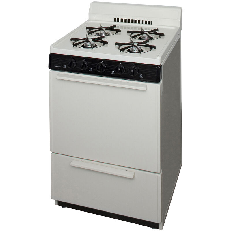 Premier 24 in. 2.9 cu. ft. Gas Range with Open Burners - Bisque, , hires