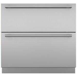 Sub-Zero 36 in. Refrigerator Drawer Panels with Tubular Handles - Stainless Steel, , hires
