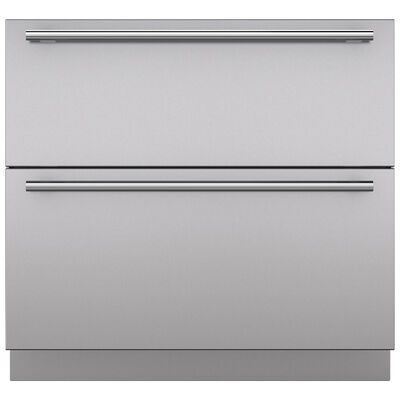 Sub-Zero 36 in. Refrigerator Drawer Panels with Tubular Handles - Stainless Steel | 7023704