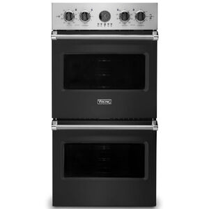 Viking 5 Series 27 in. 8.2 cu. ft. Electric Double Wall Oven with True European Convection & Self Clean - Cast Black, , hires